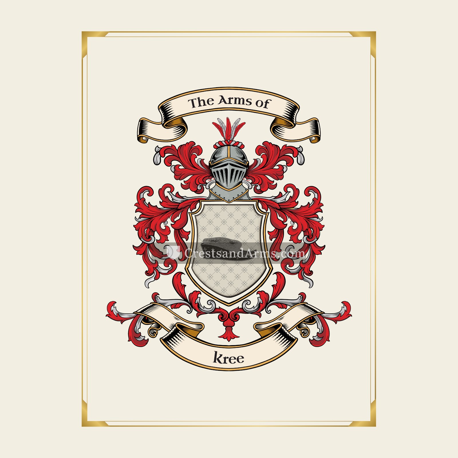 With gold border