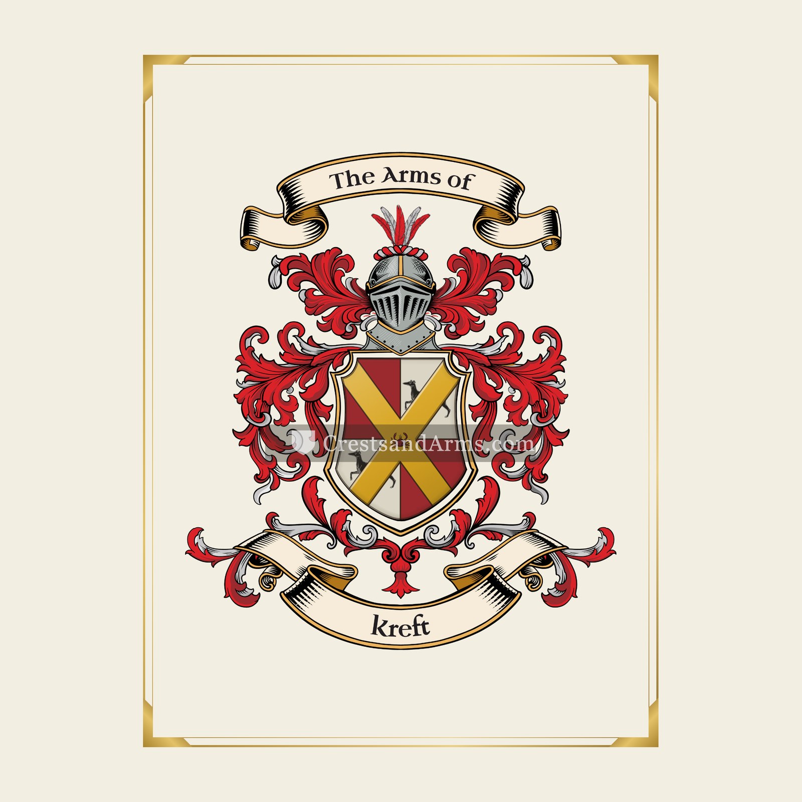 With gold border