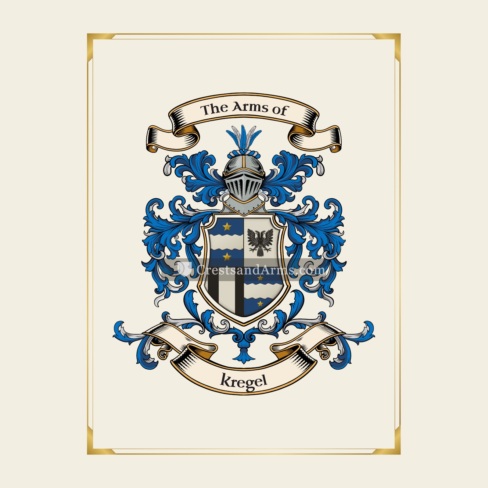 With gold border