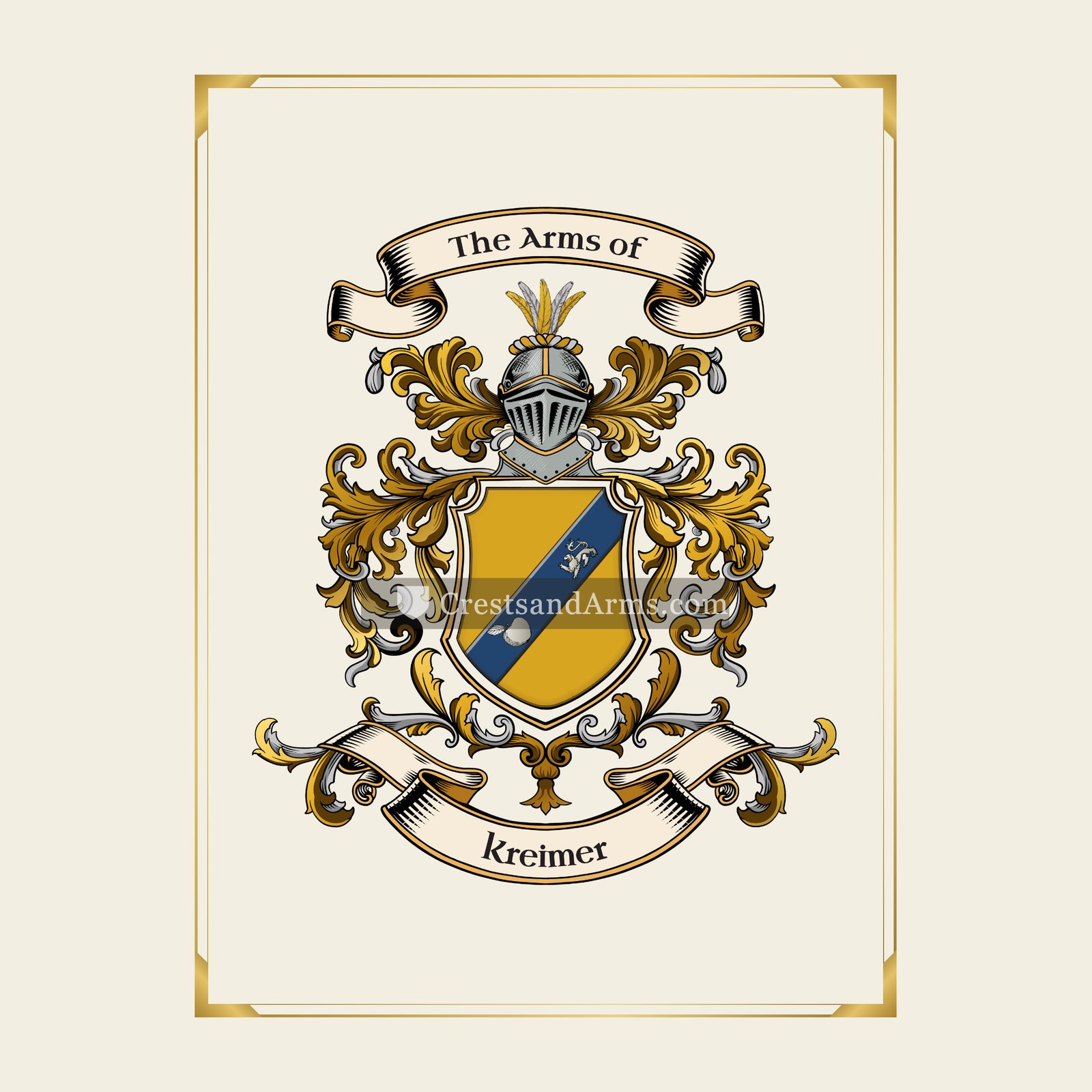 With gold border