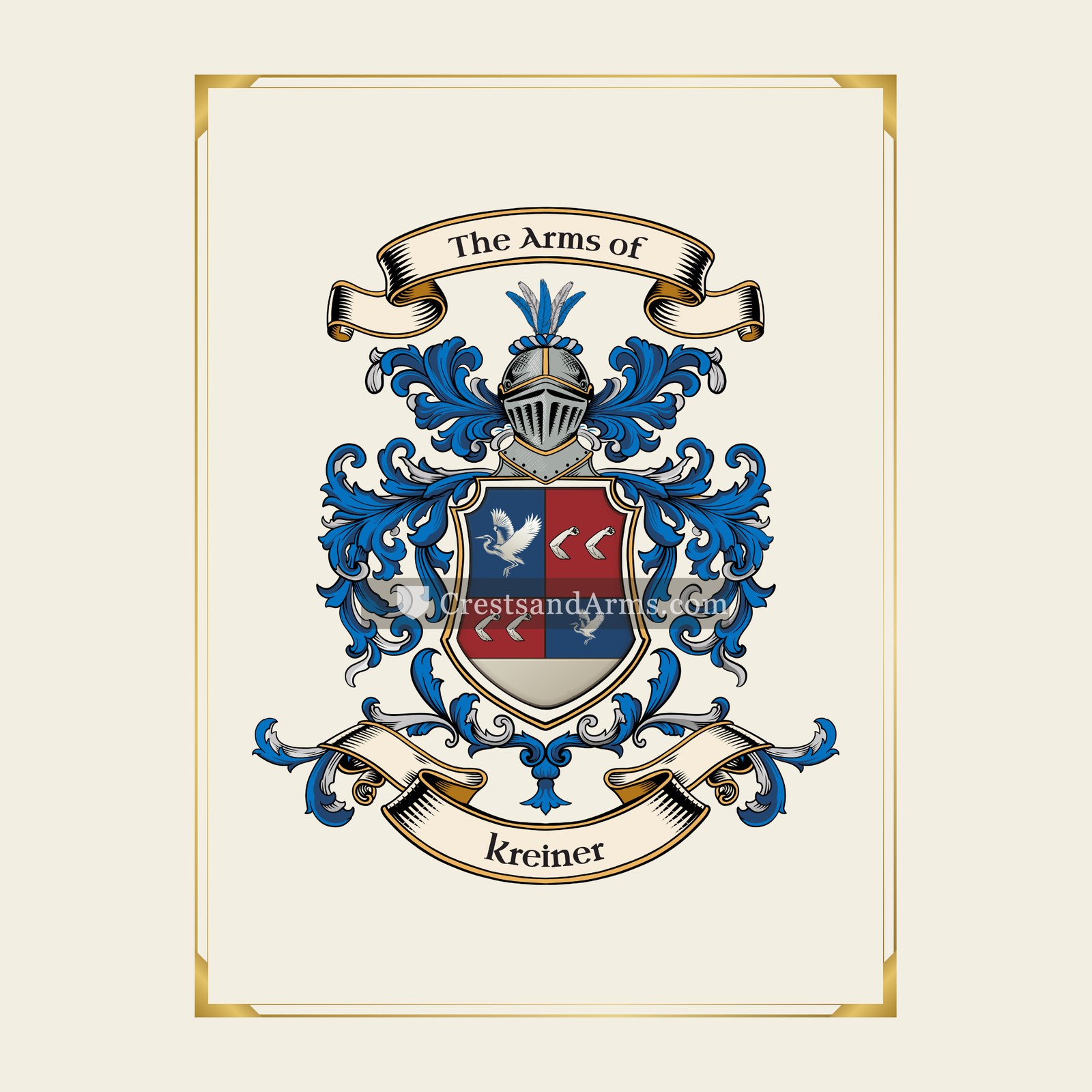 With gold border