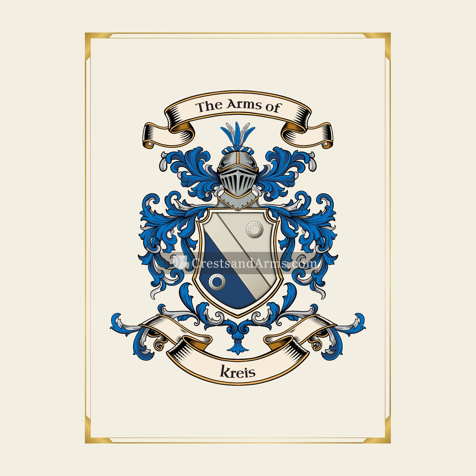 With gold border