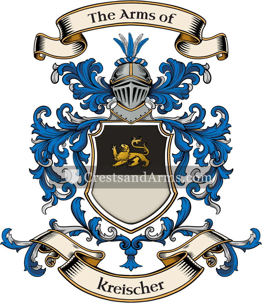 The Kreischer coat of arms, drawn from the recorded blazon