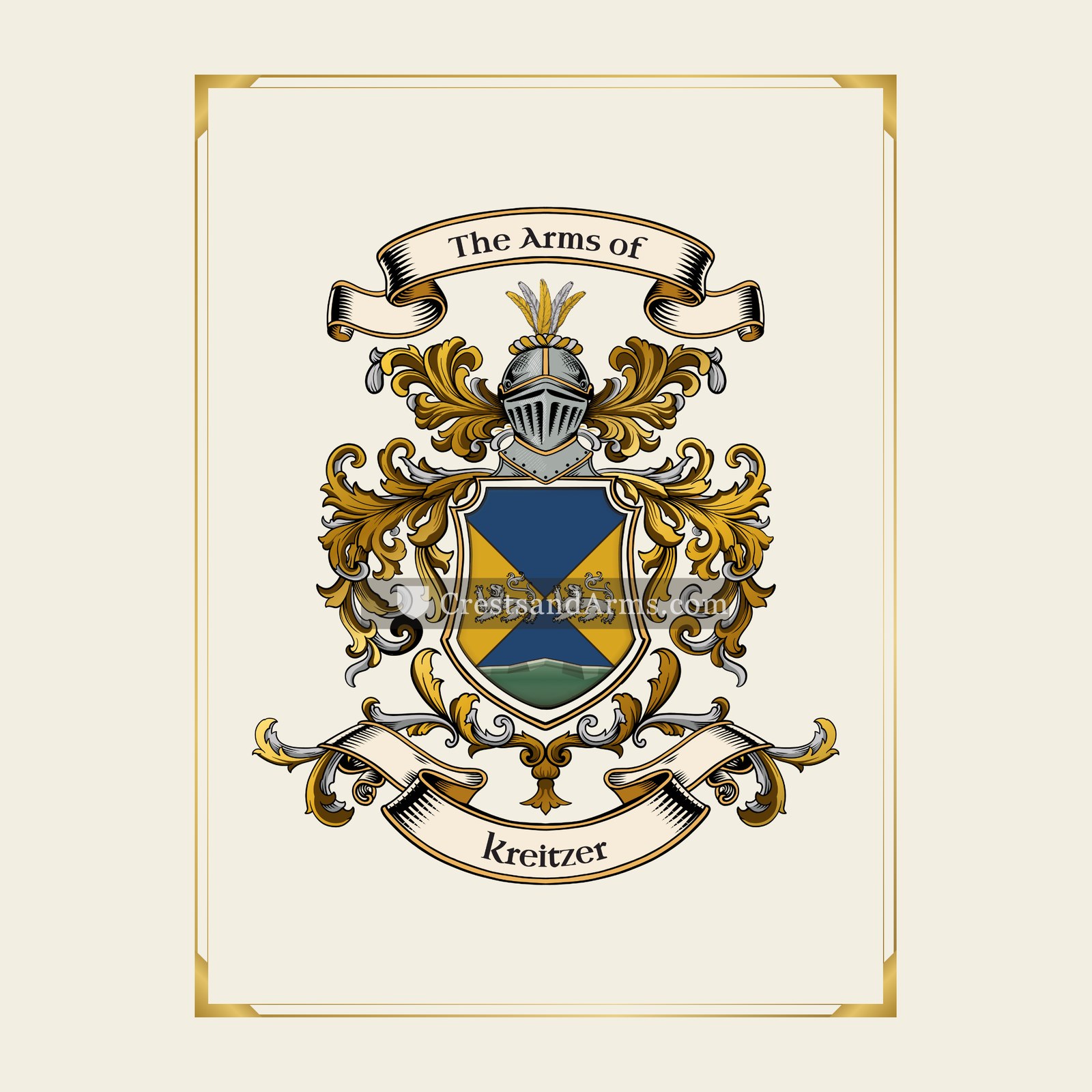 With gold border