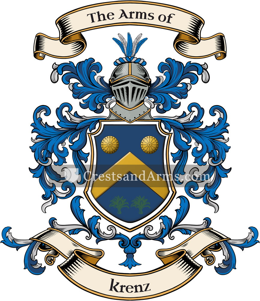 The Krenz coat of arms, drawn from the recorded blazon