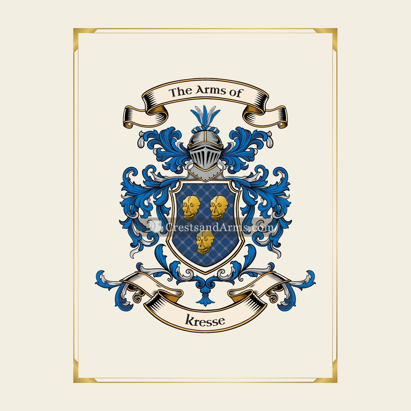 With gold border