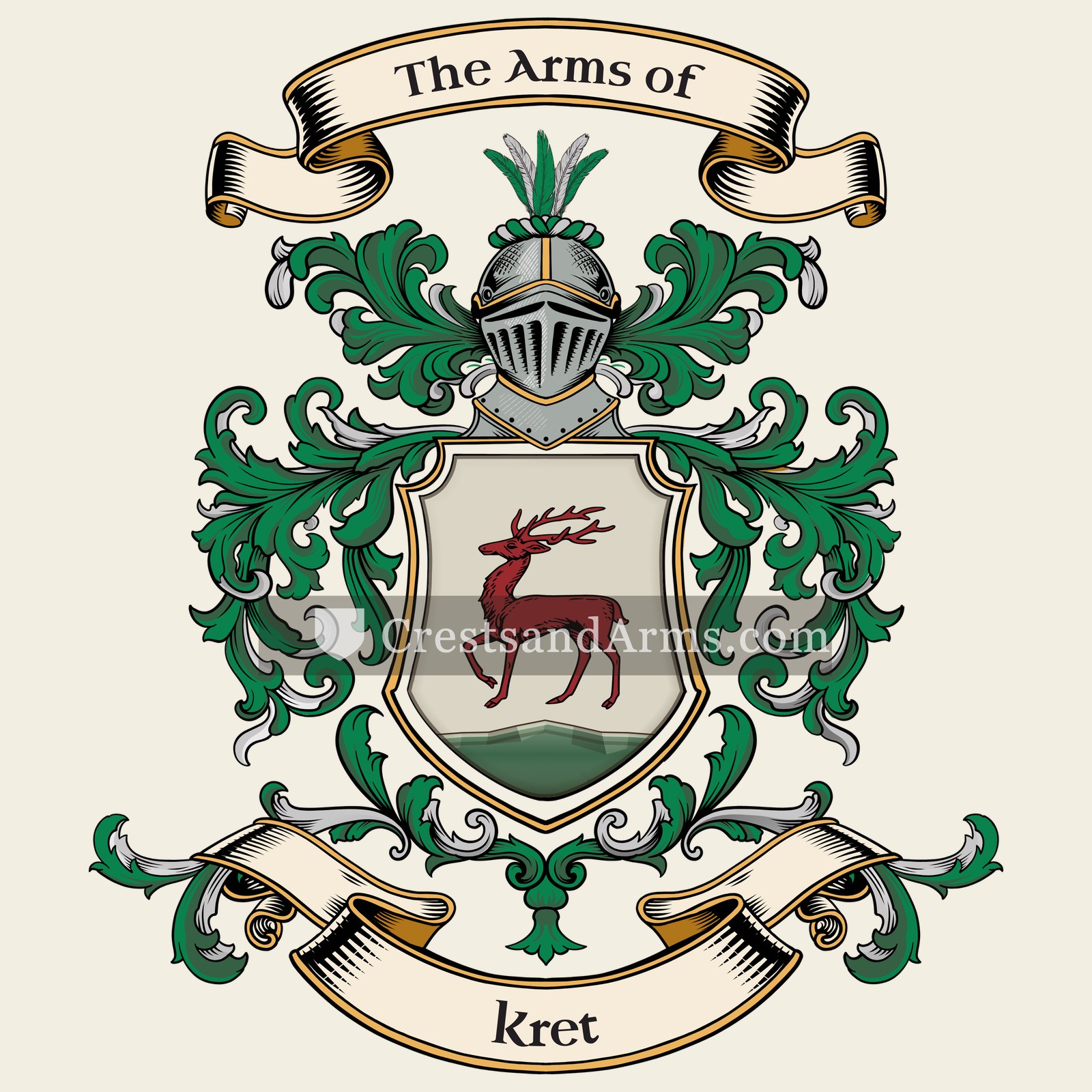 The Kret coat of arms, drawn from the recorded blazon