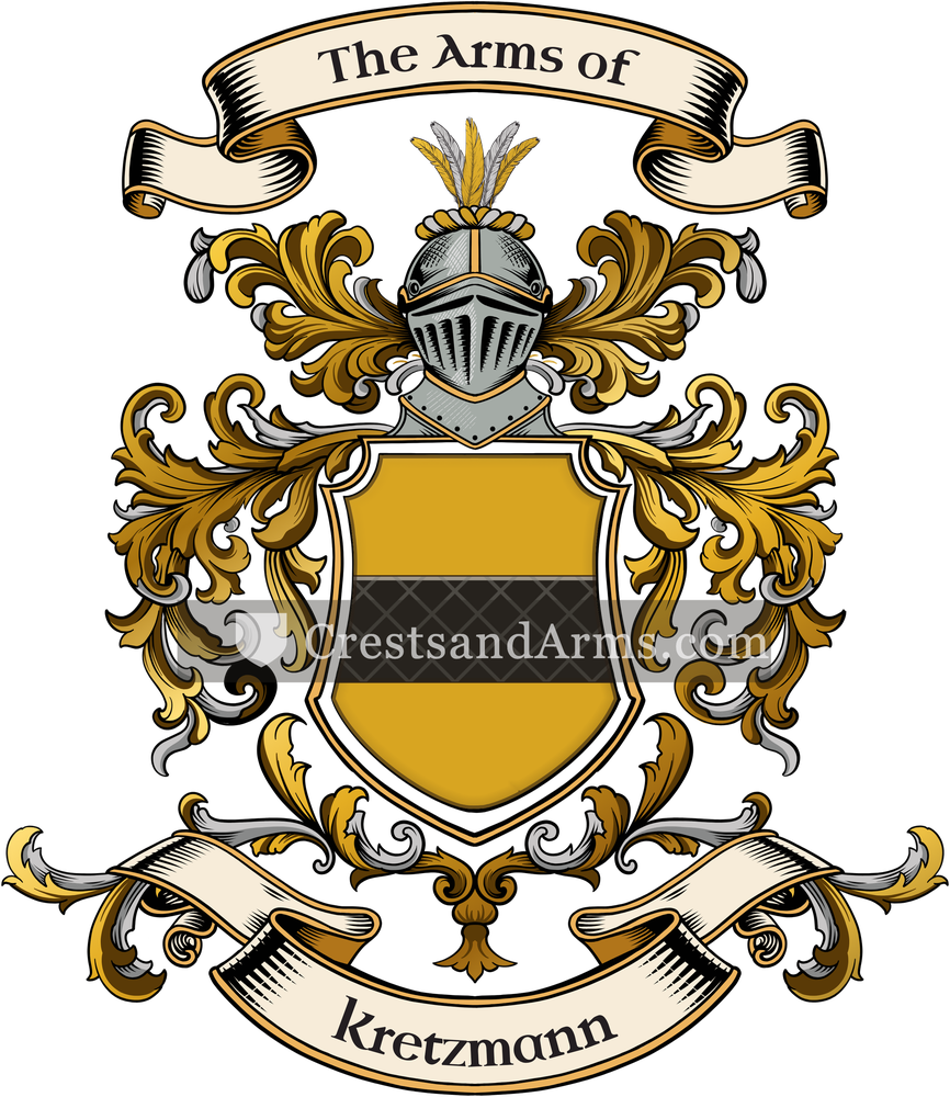 The Kretzmann coat of arms, drawn from the recorded blazon