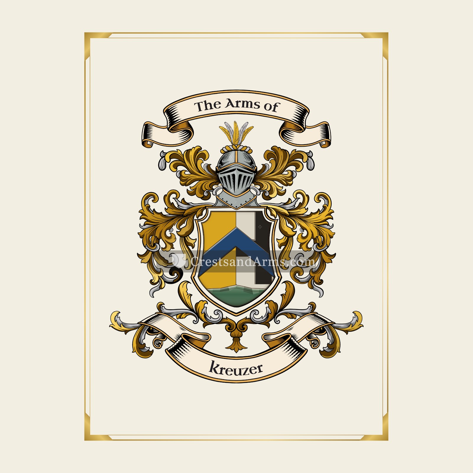 With gold border