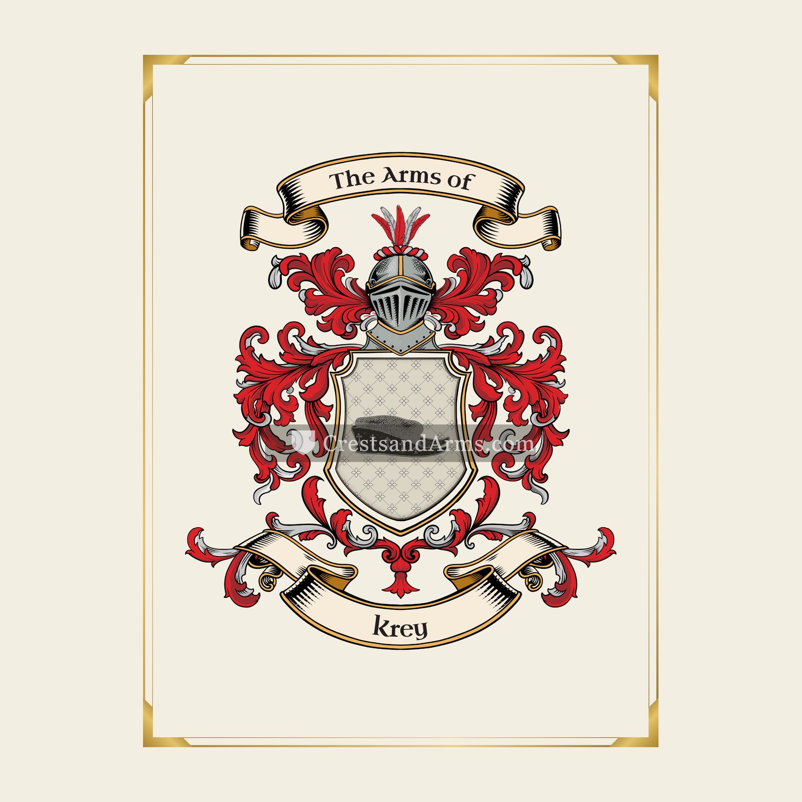 With gold border