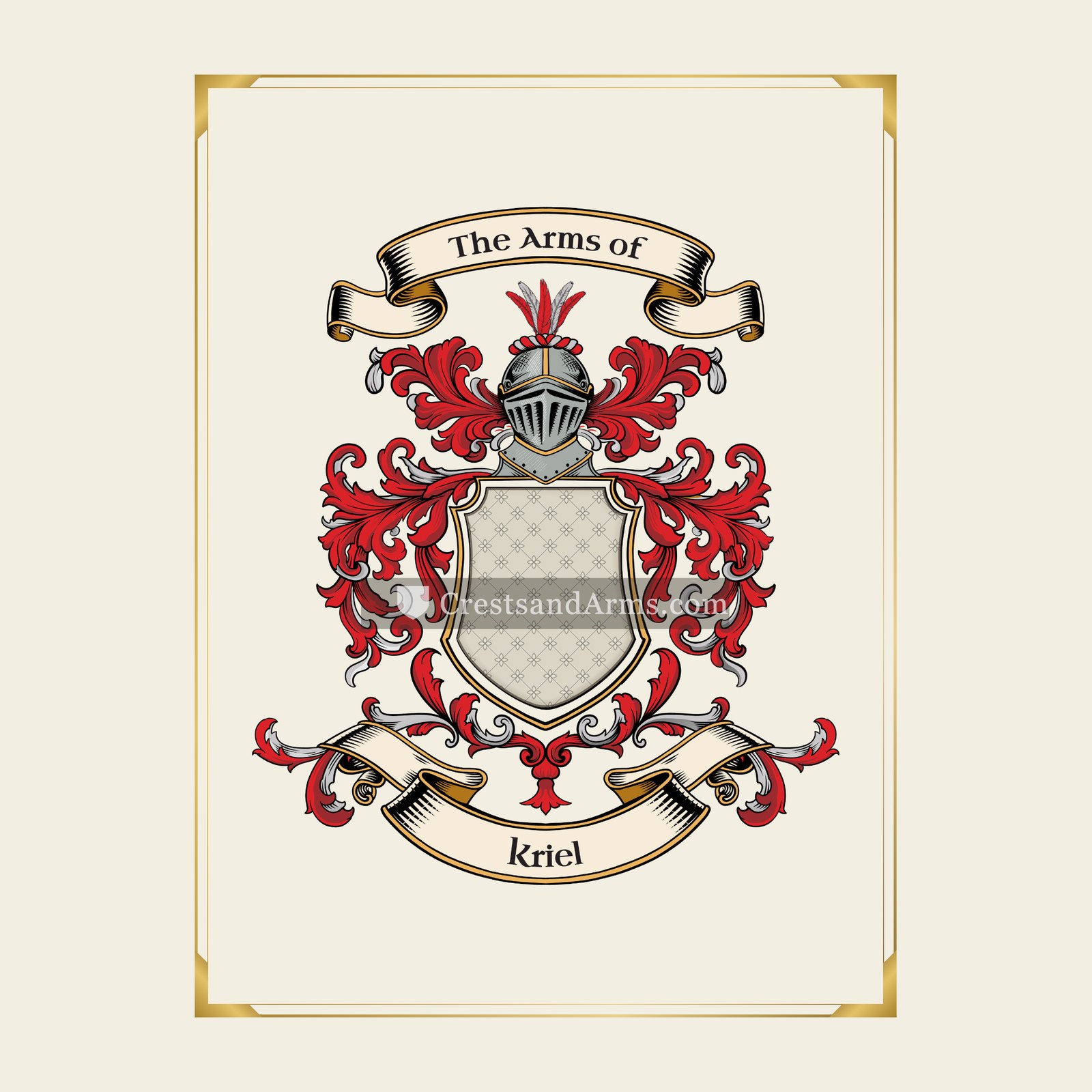 With gold border