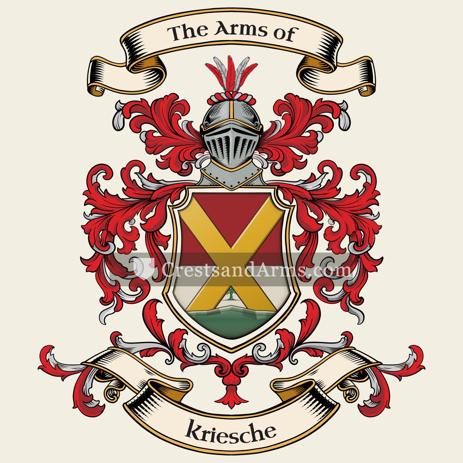 The Kriesche coat of arms, drawn from the recorded blazon