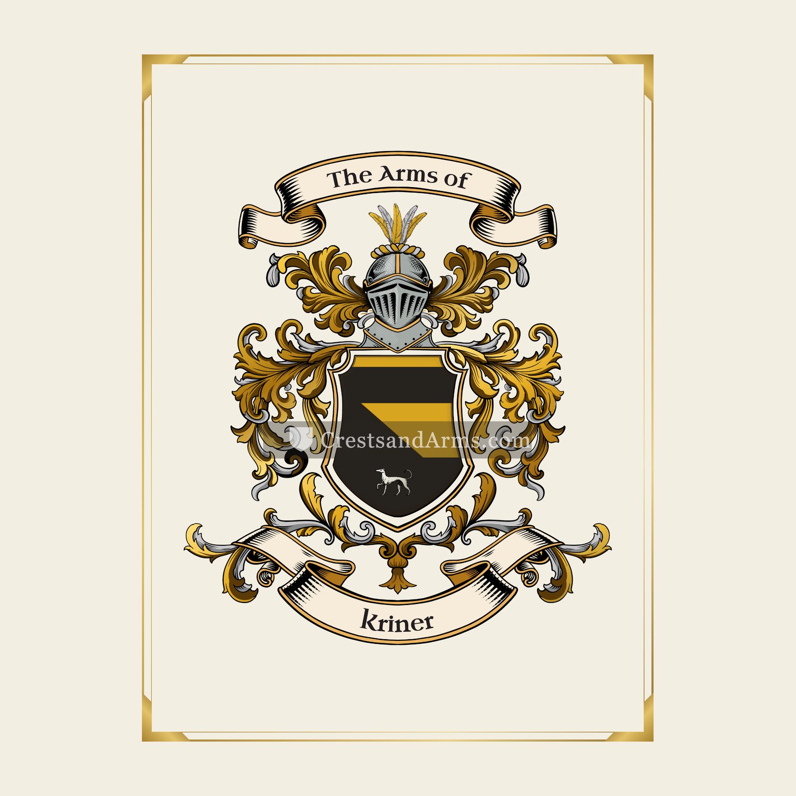 With gold border
