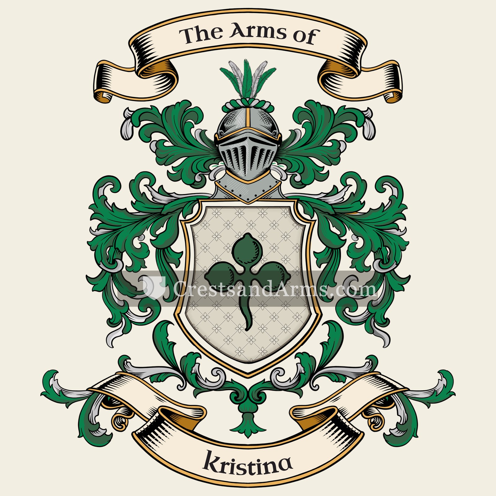 The Kristina coat of arms, drawn from the recorded blazon