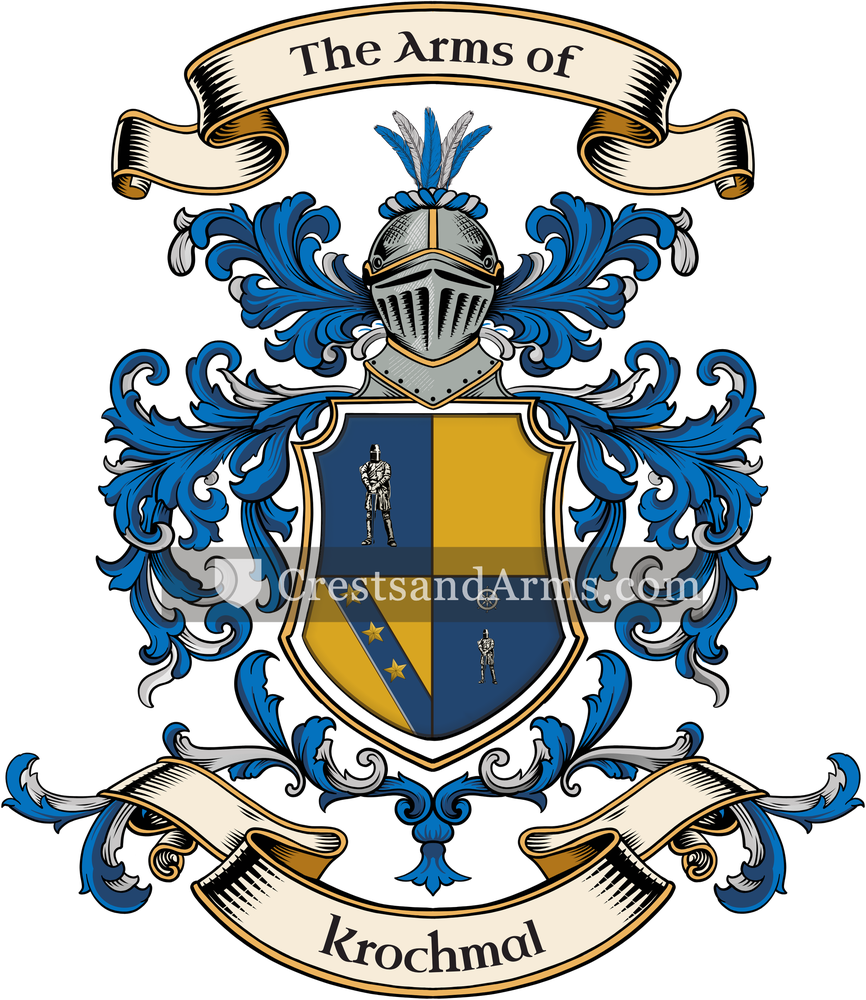 The Krochmal coat of arms, drawn from the recorded blazon
