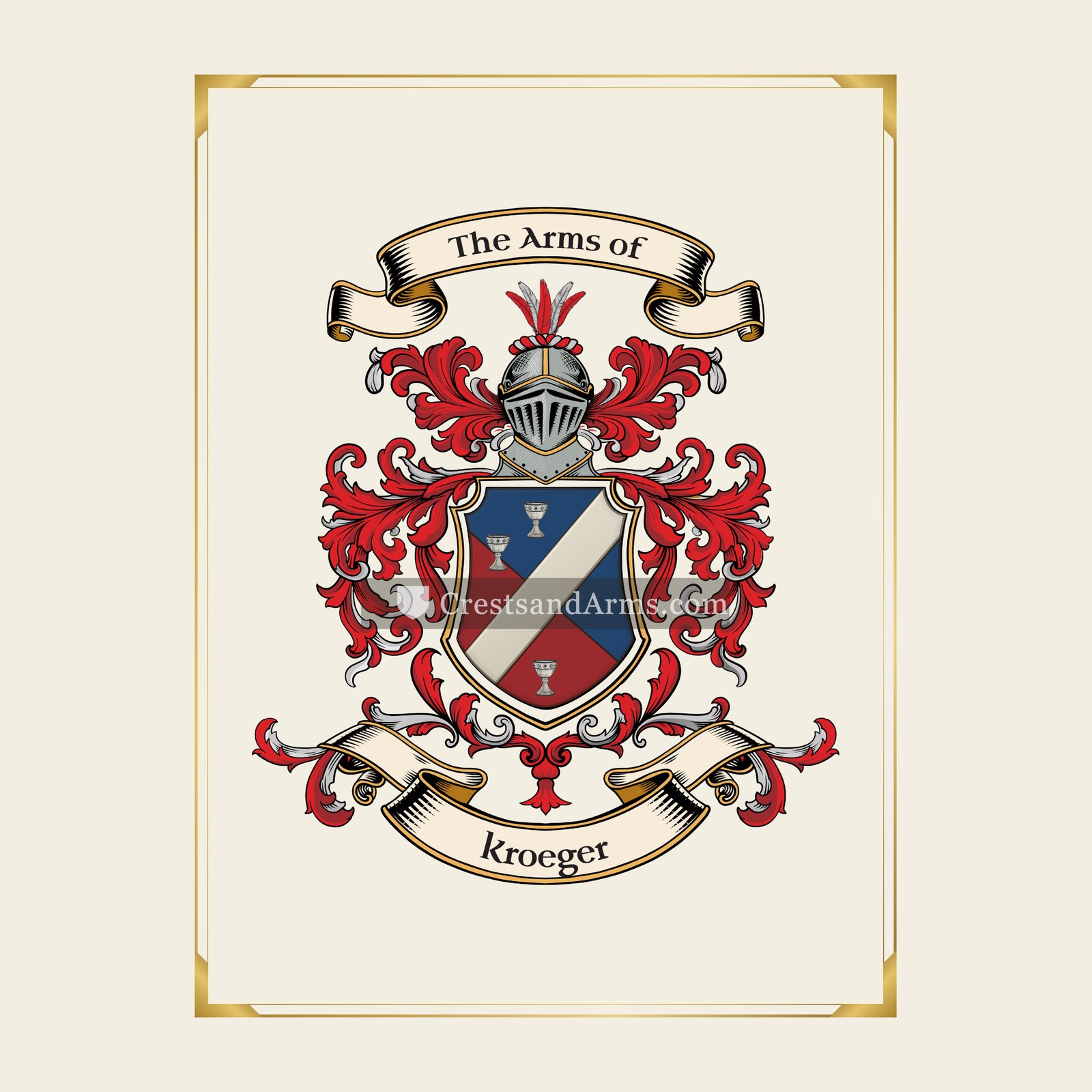 With gold border