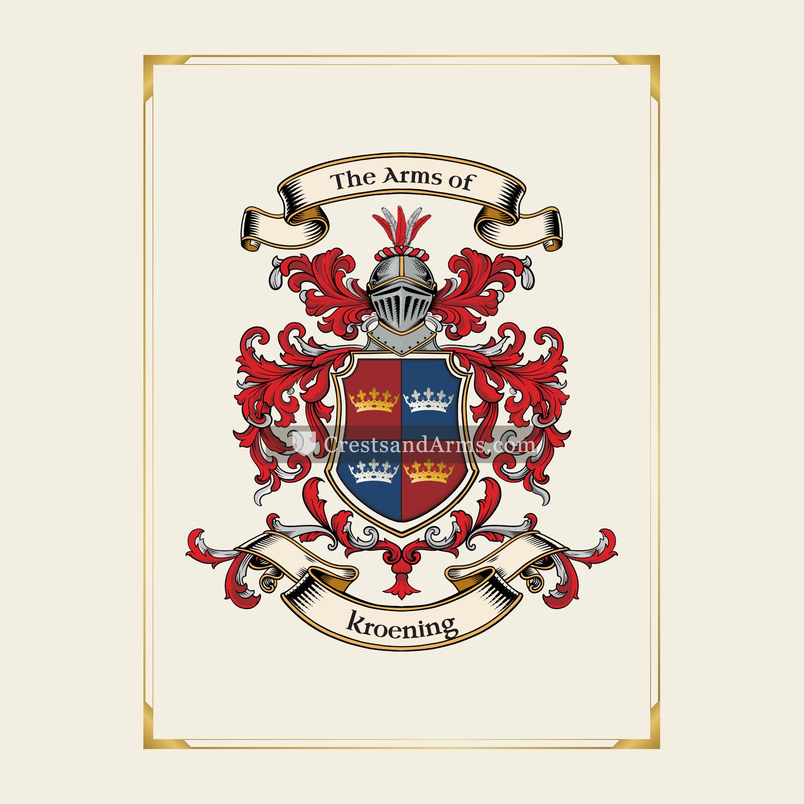 With gold border