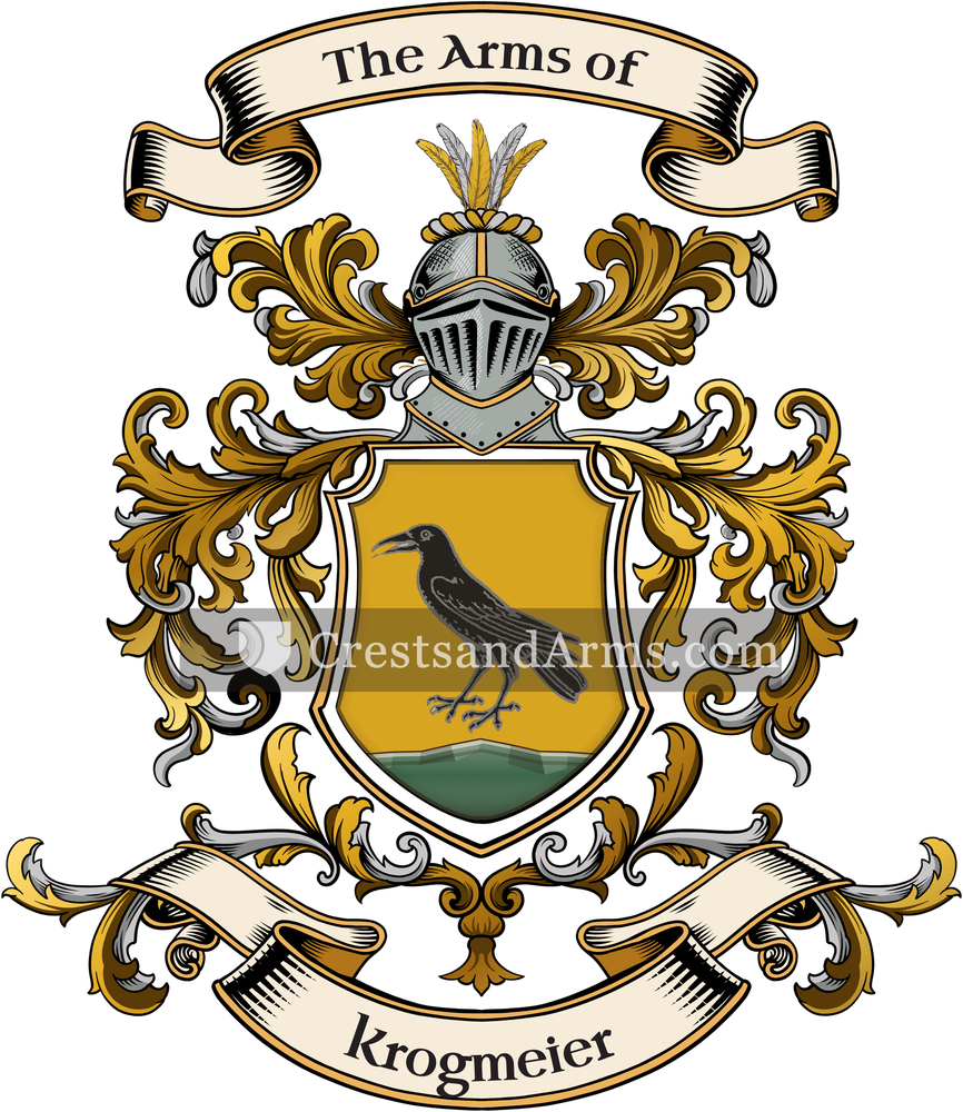 The Krogmeier coat of arms, drawn from the recorded blazon
