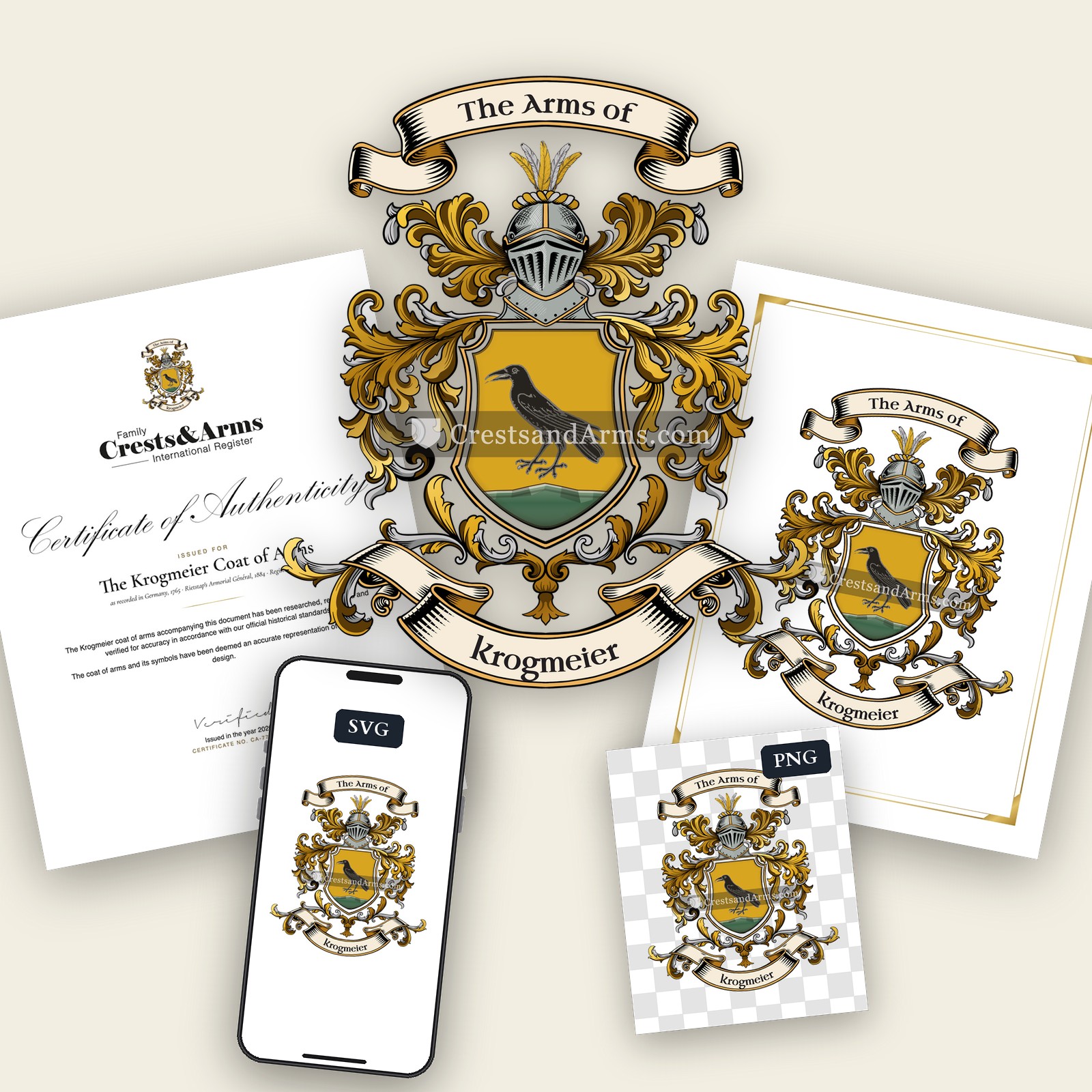 The Krogmeier arms on the coat of arms — digital pack