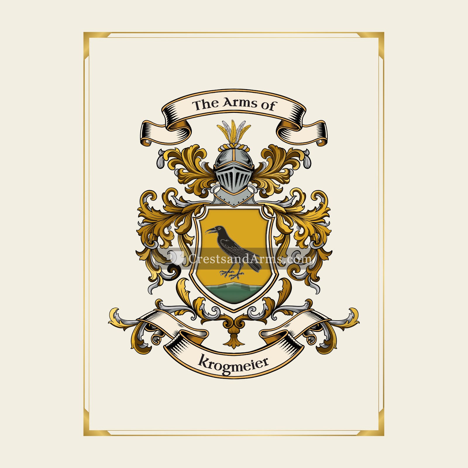 With gold border