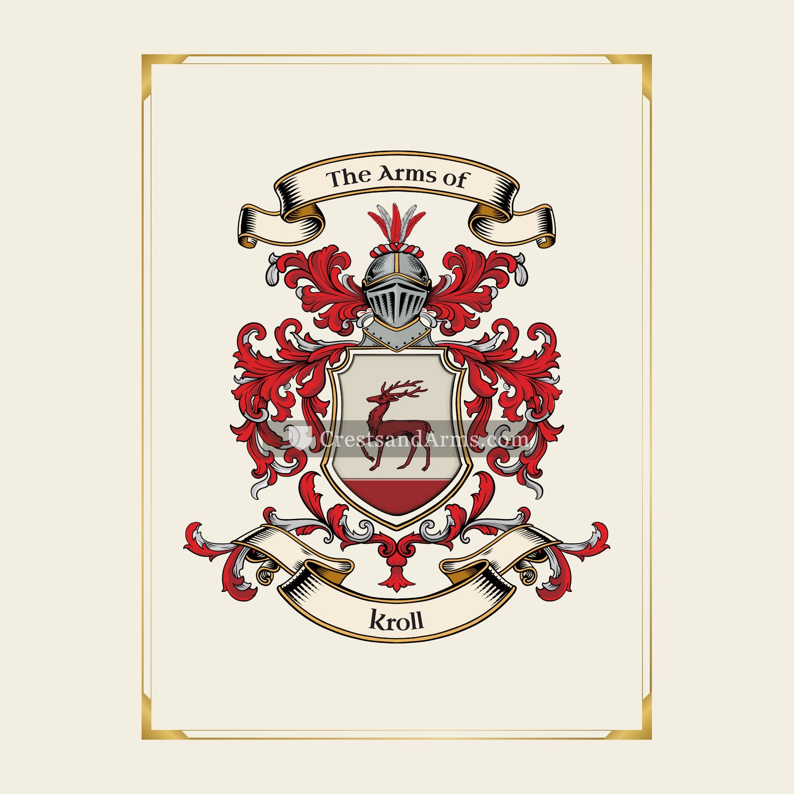 With gold border