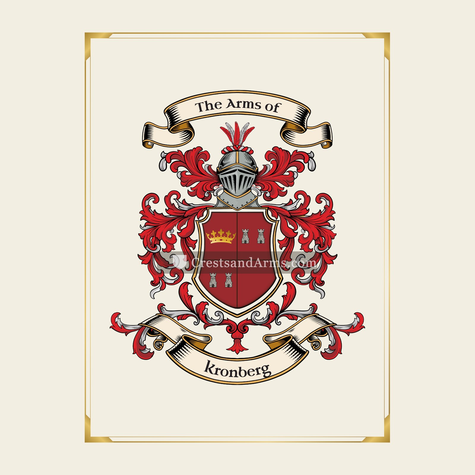 With gold border