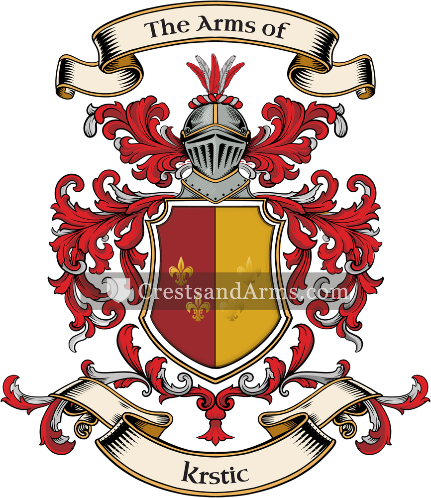 The Krstic coat of arms, drawn from the recorded blazon