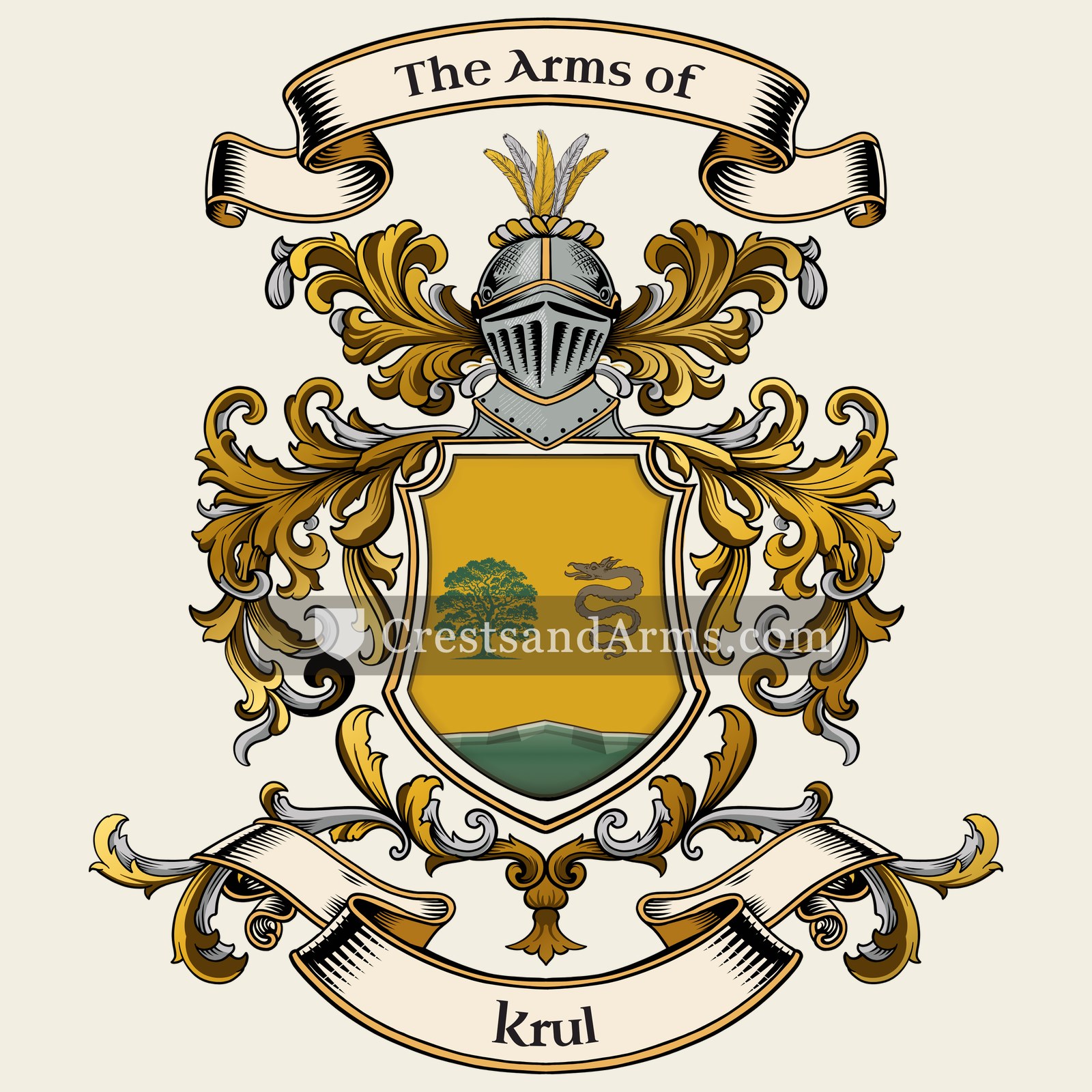 The Krul coat of arms, drawn from the recorded blazon