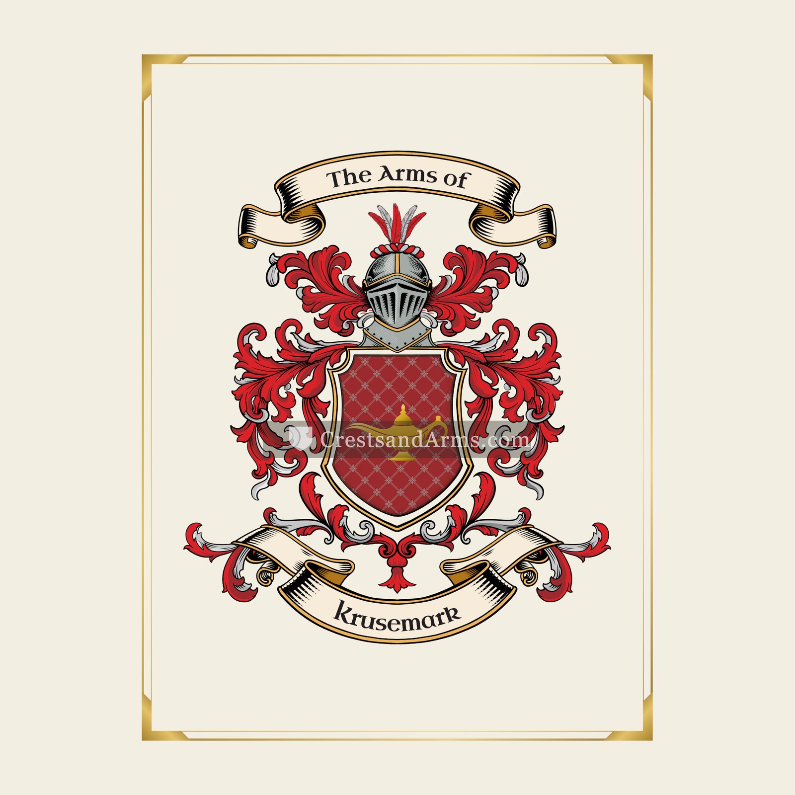 With gold border