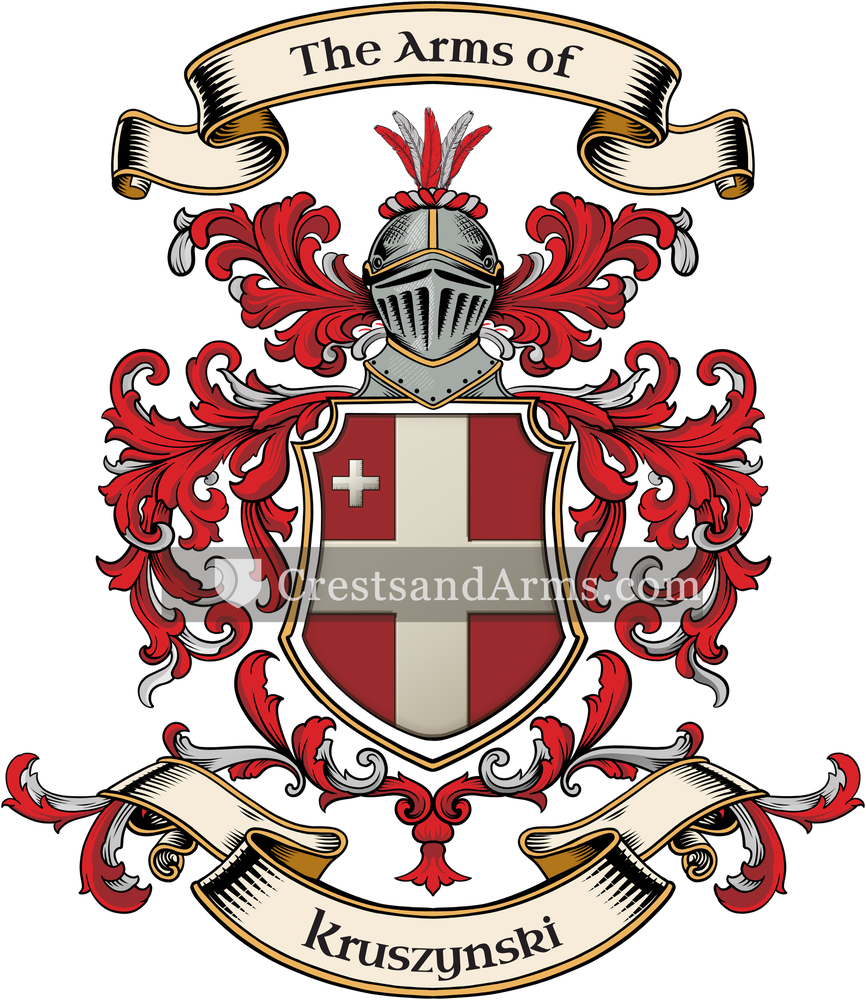 The Kruszynski coat of arms, drawn from the recorded blazon