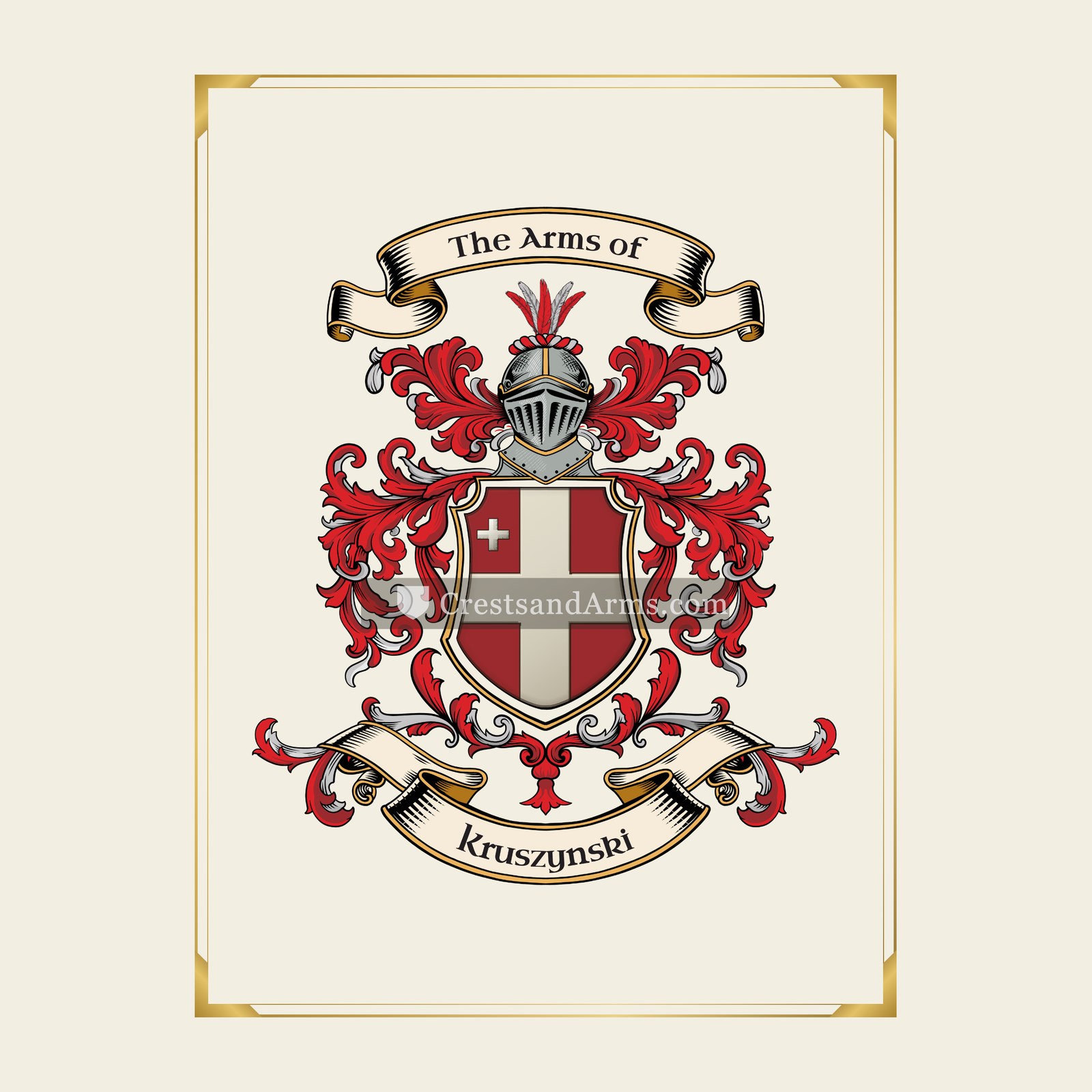 With gold border