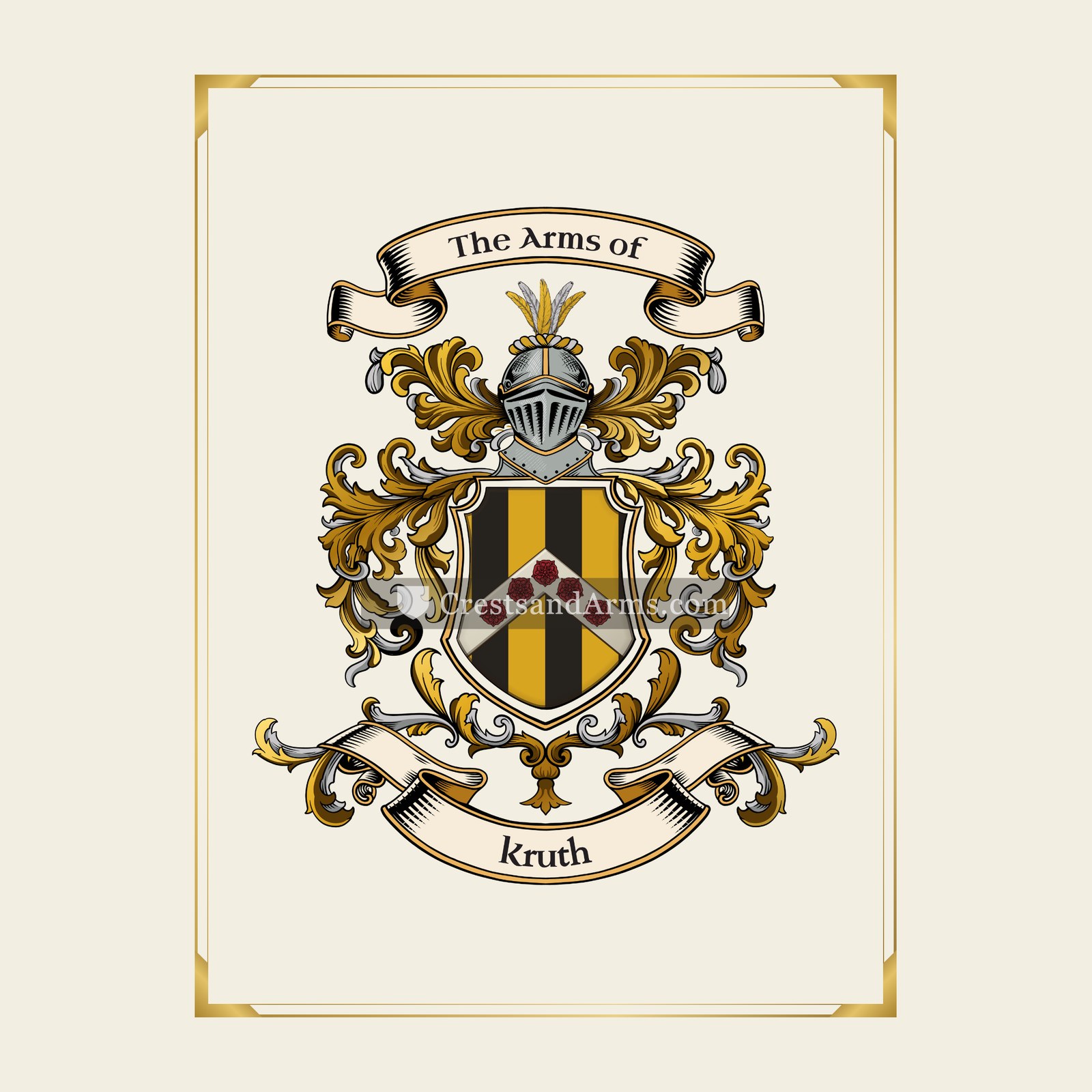 With gold border