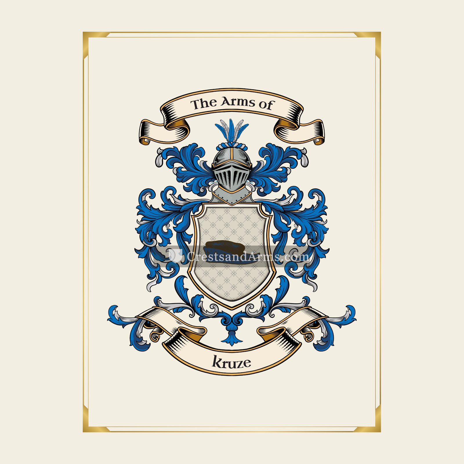 With gold border
