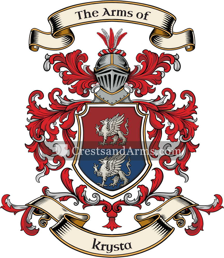 The Krysta coat of arms, drawn from the recorded blazon