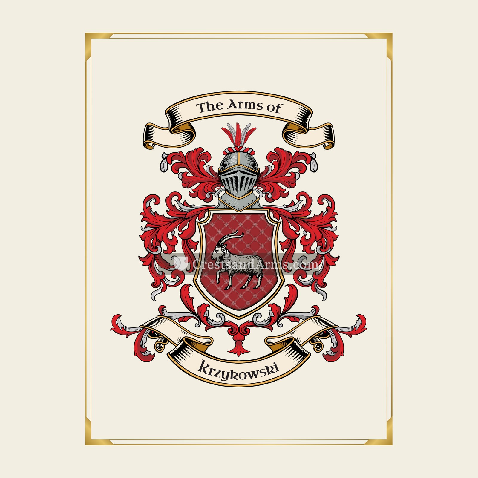 With gold border