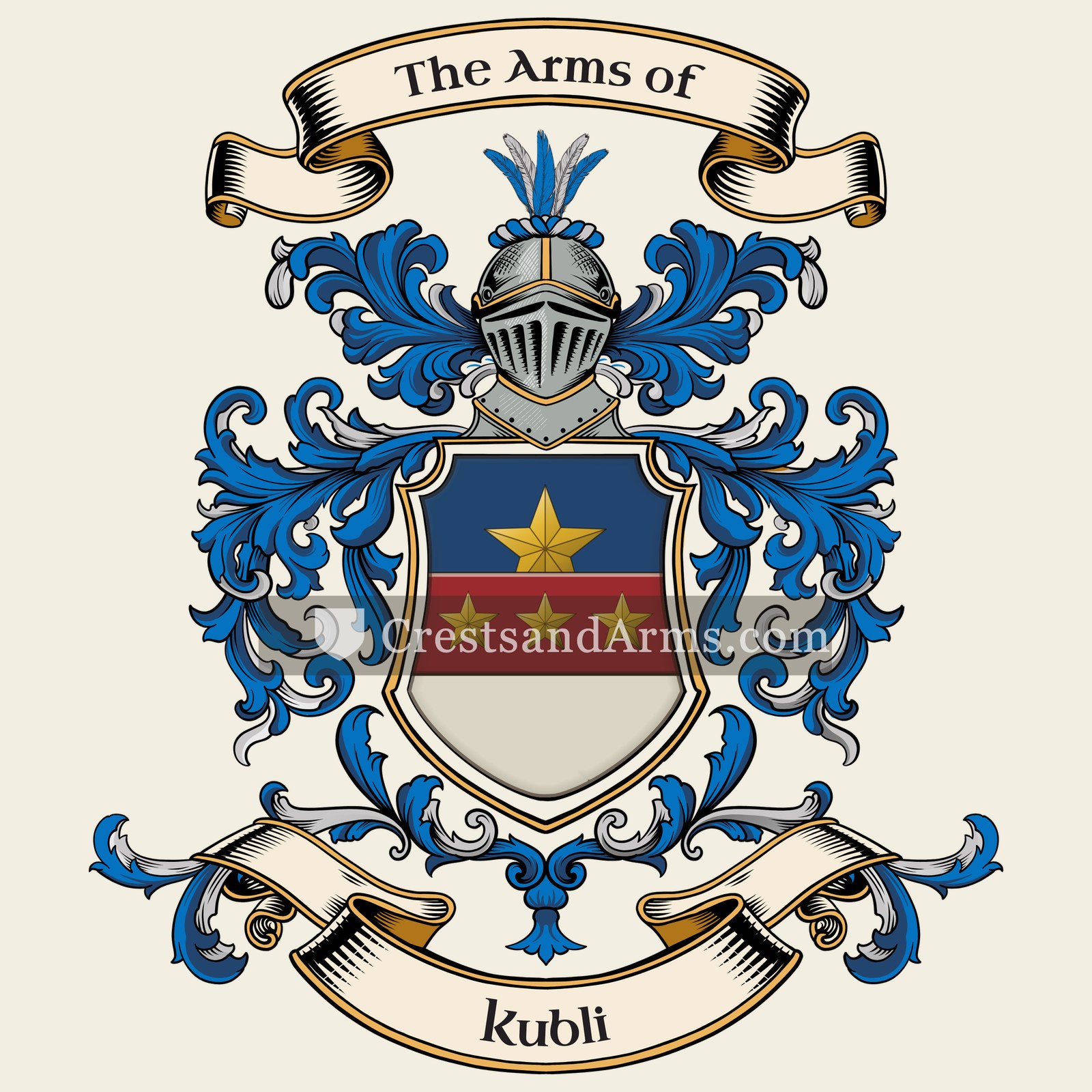 The Kubli coat of arms, drawn from the recorded blazon