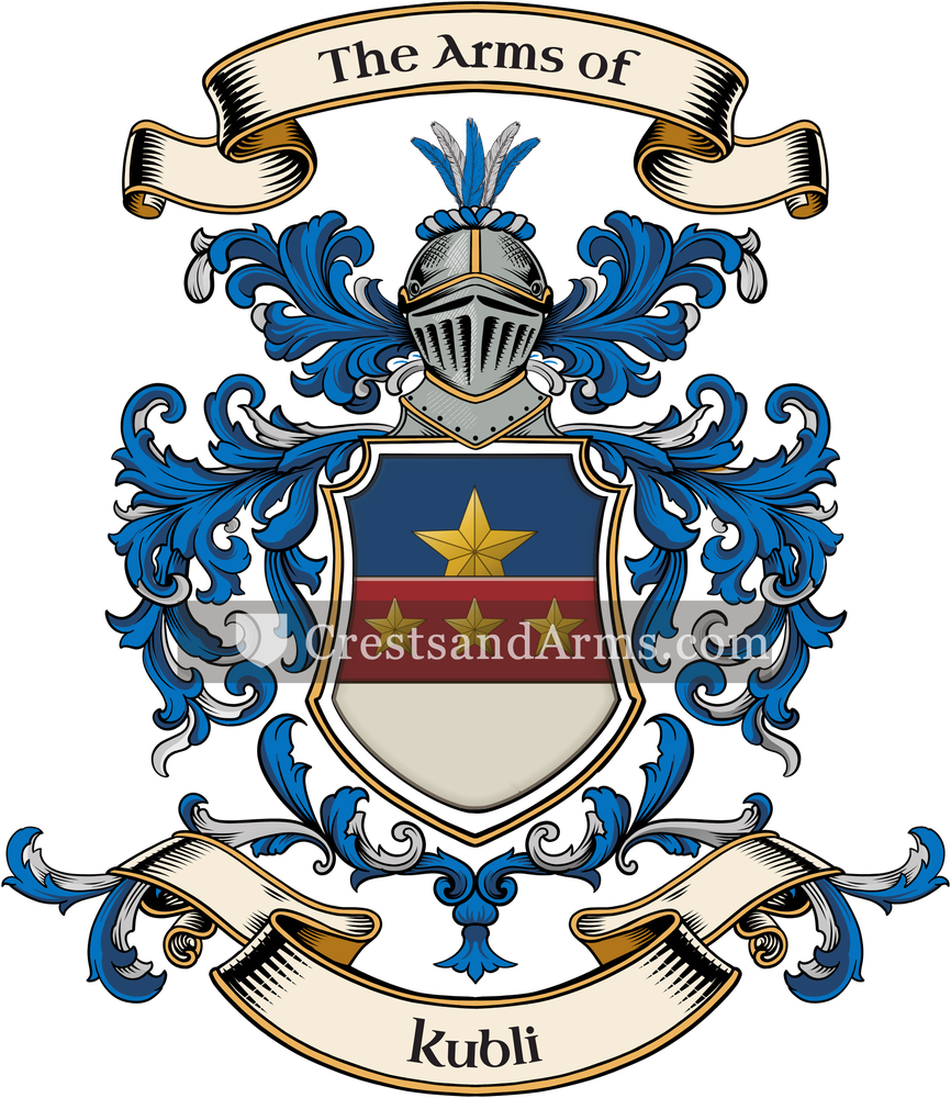 The Kubli coat of arms, drawn from the recorded blazon