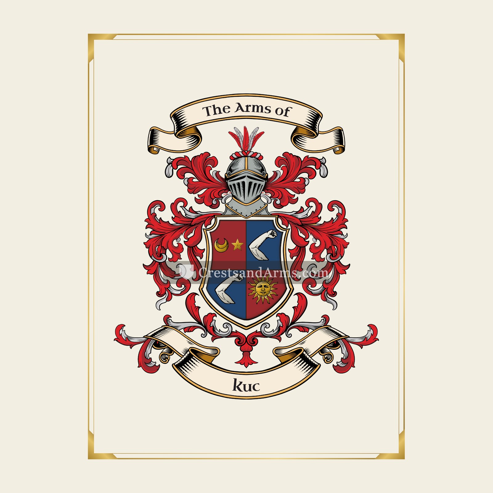 With gold border