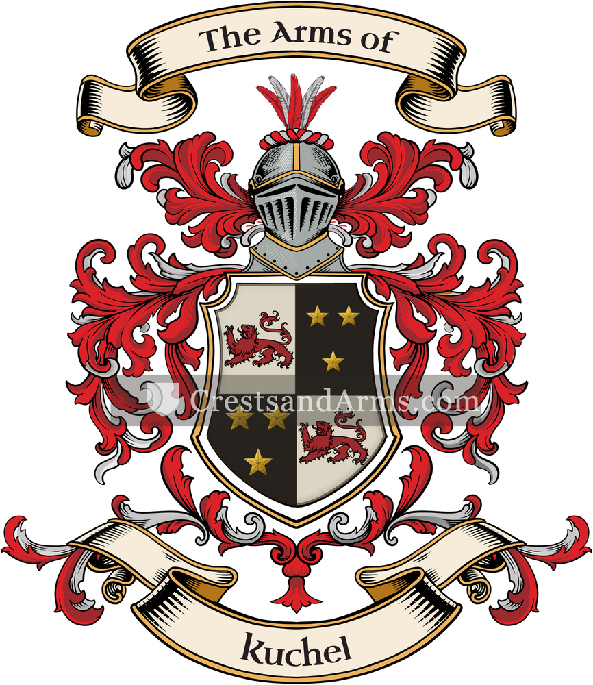 The Kuchel coat of arms, drawn from the recorded blazon