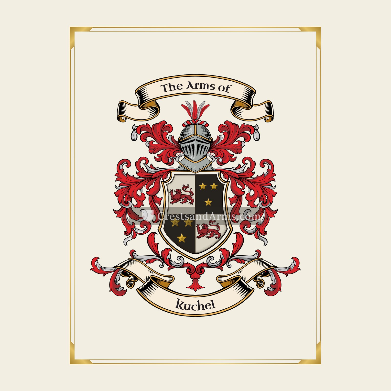 With gold border