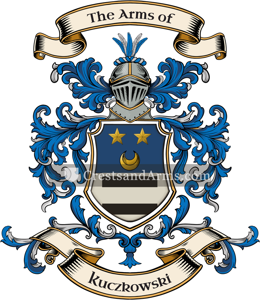 The Kuczkowski coat of arms, drawn from the recorded blazon