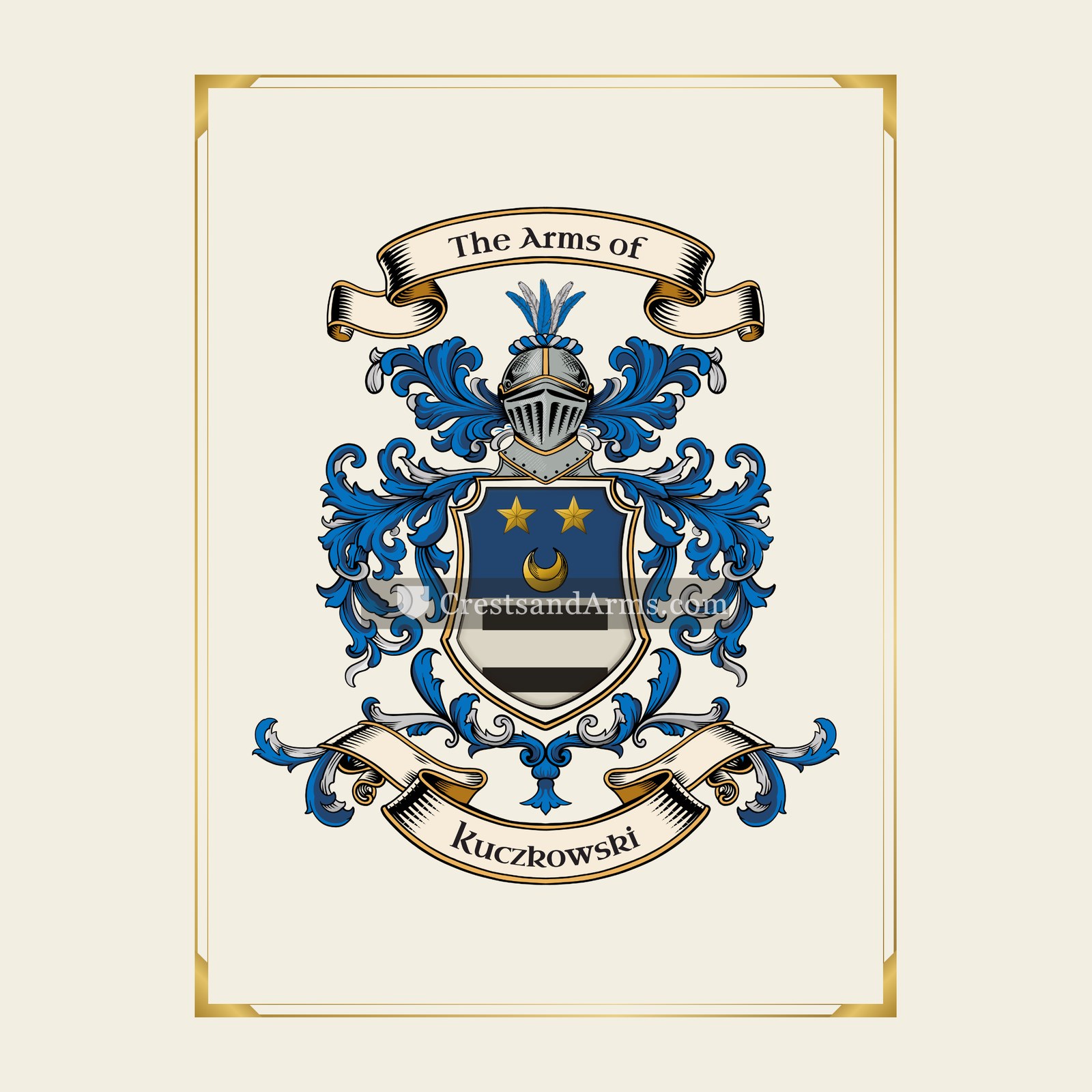 With gold border