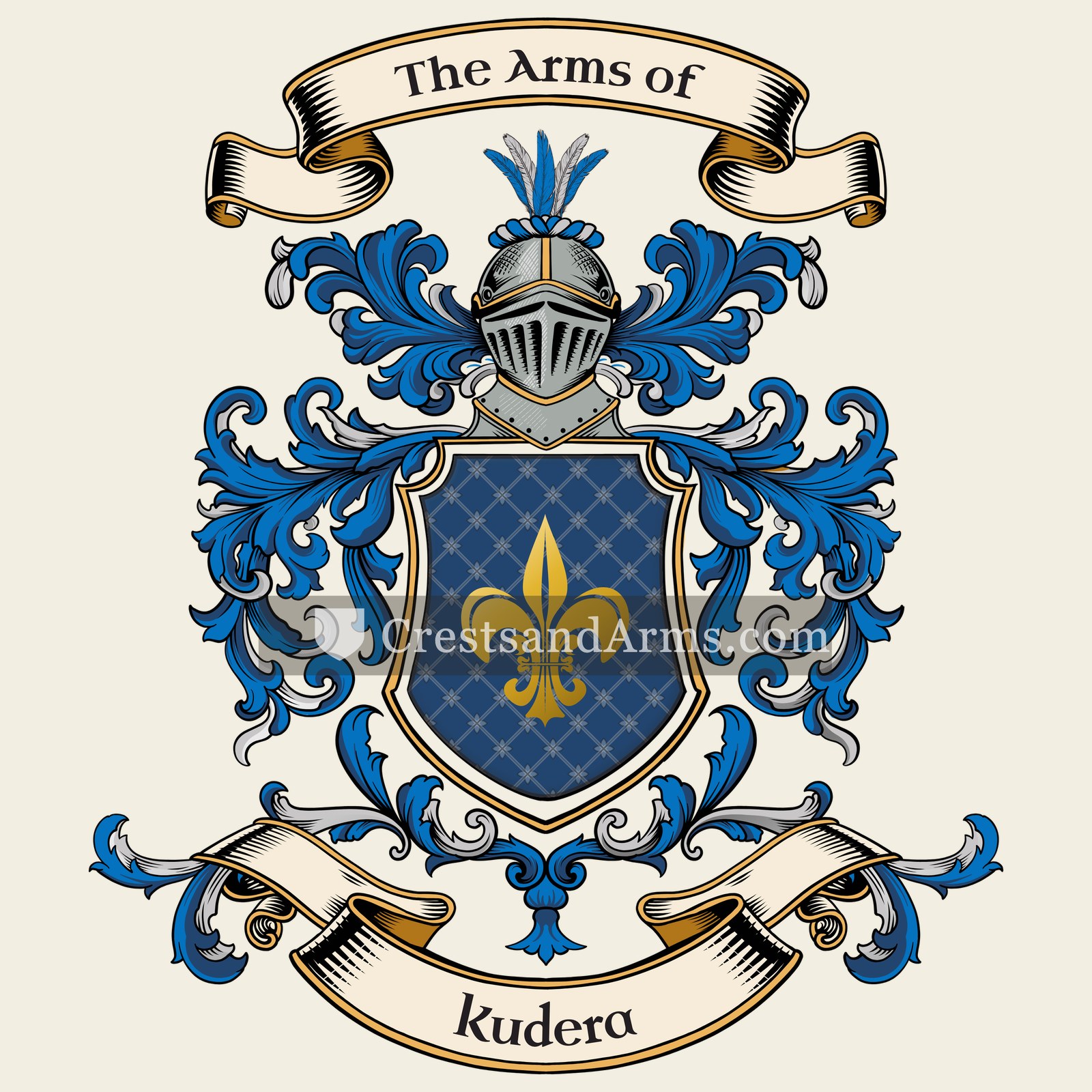 The Kudera coat of arms, drawn from the recorded blazon