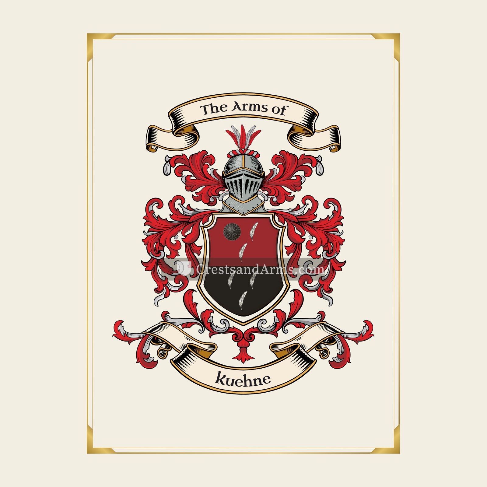 With gold border