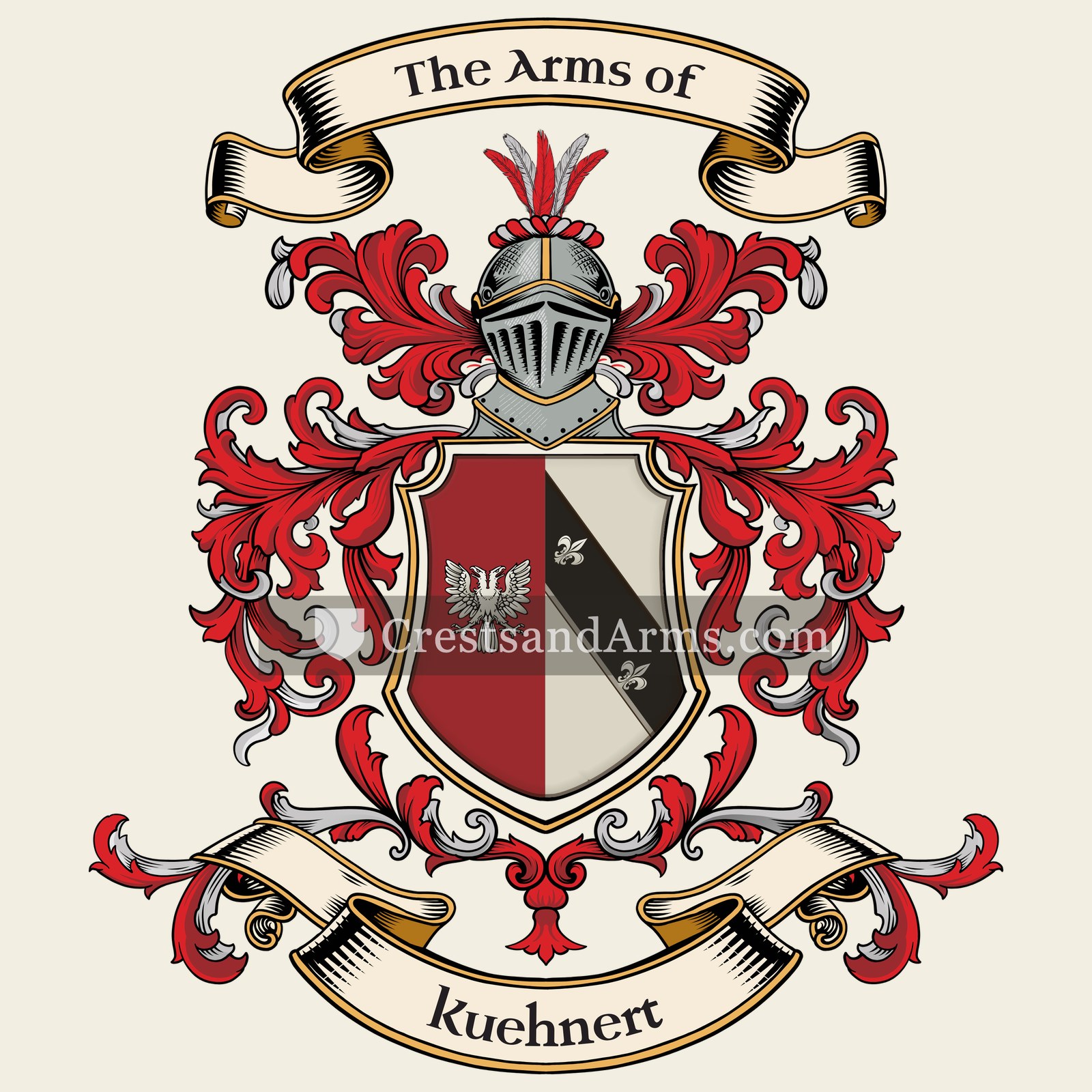 The Kuehnert coat of arms, drawn from the recorded blazon