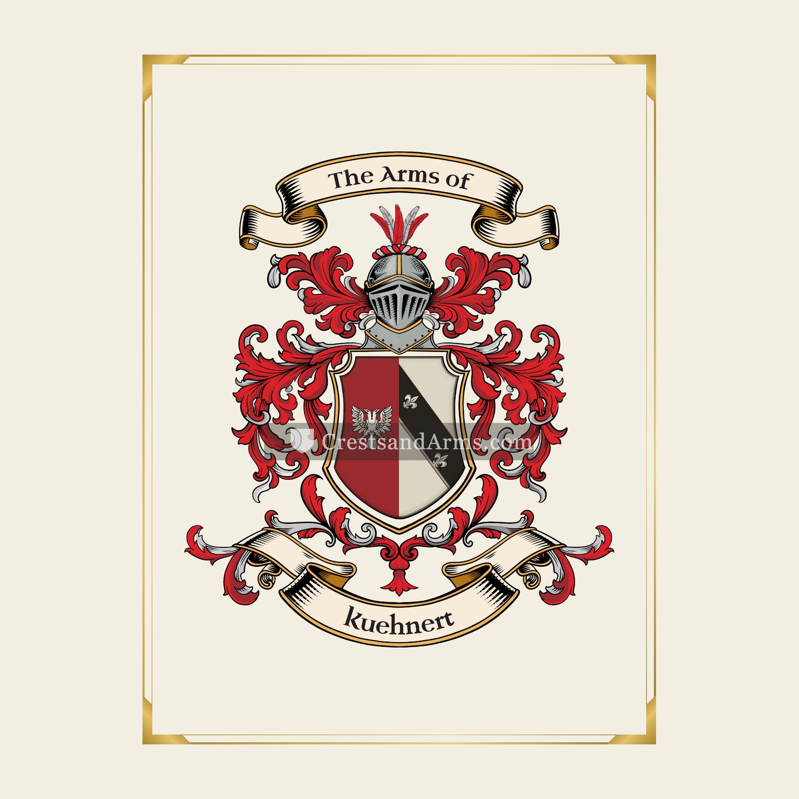 With gold border