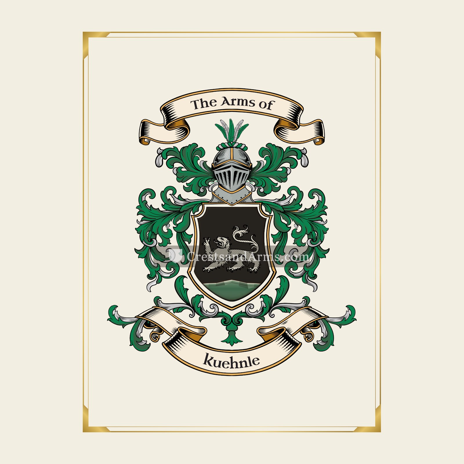 With gold border