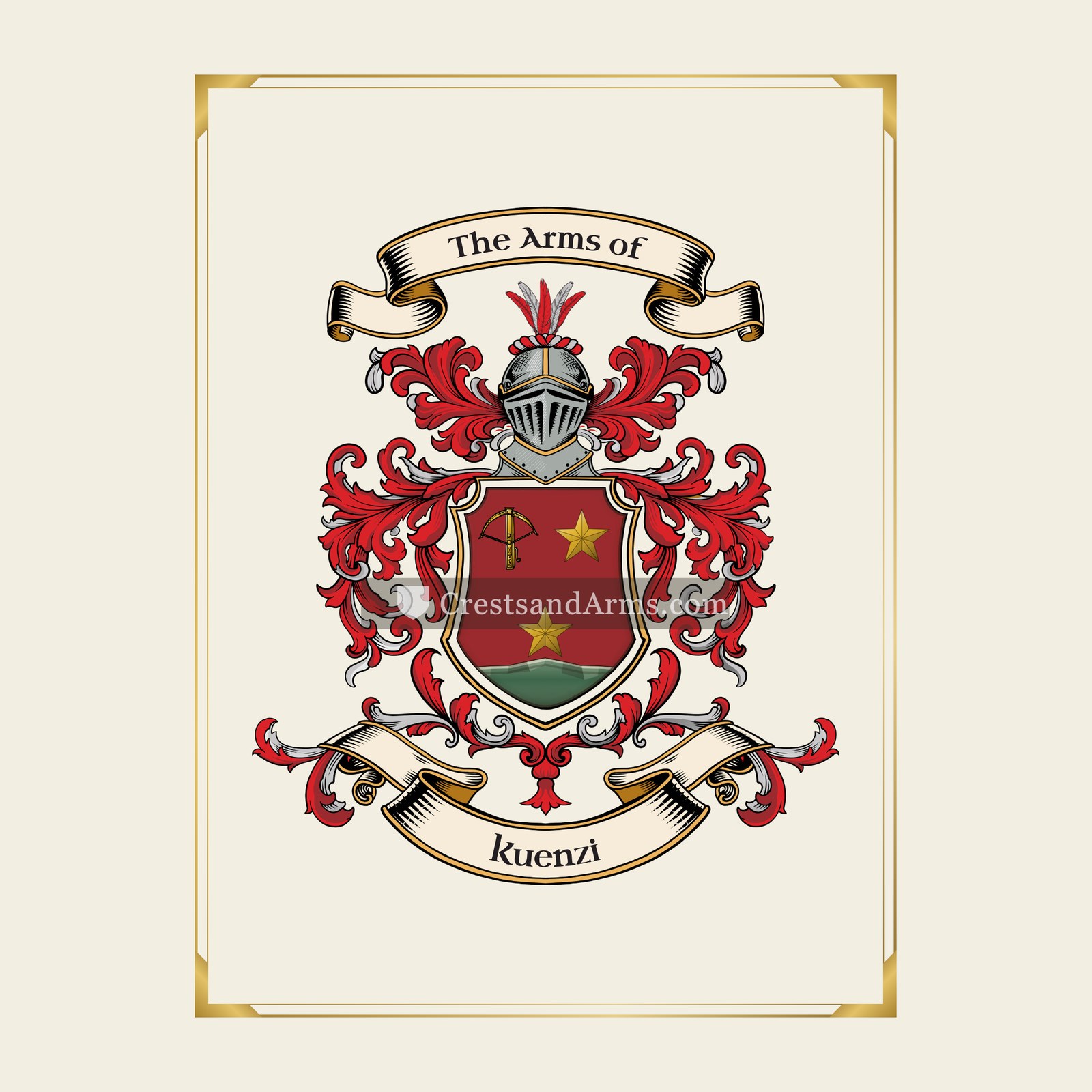 With gold border