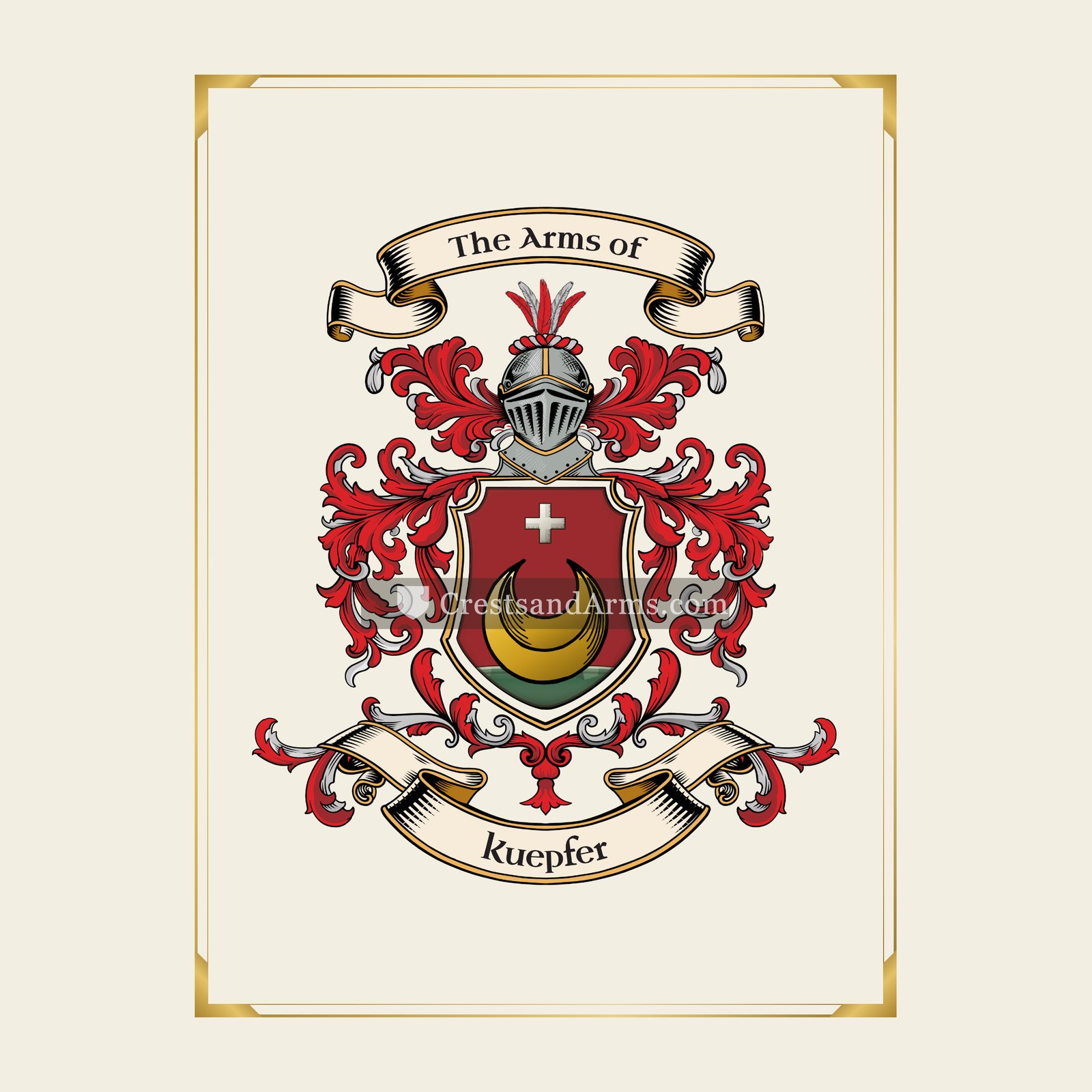 With gold border