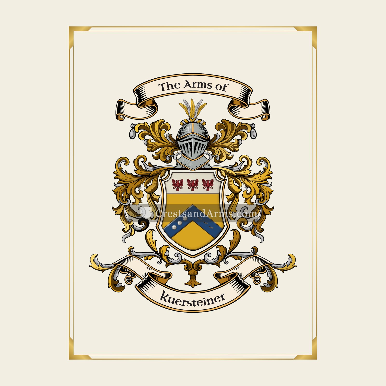 With gold border